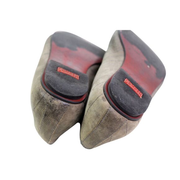 Camper BEIGE REAL LEATHER SUEDE STITCHED LOW HEEL ROUND TOE LOAFER SHOES Sz 38 - Picture 11 of 11